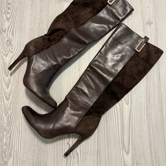 COACH Brown Leather Knee-High Boots - Picture 1 of 8